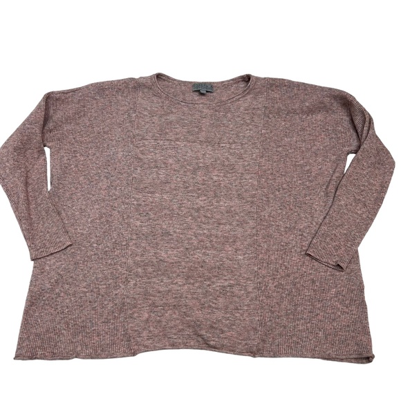 Joseph A Pink Ribbed Knit Pullover Boxy Fit Sweater Size M - Picture 2 of 11